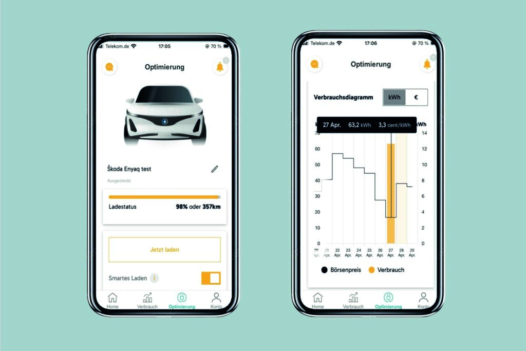 Mit der neuen Smart Charging Funktion in der ENTEGA Cockpit App wird das Laden von Elektroautos je nach Börsenpreis und Nutzerverhalten angepasst. (Bild: ENTEGA)
