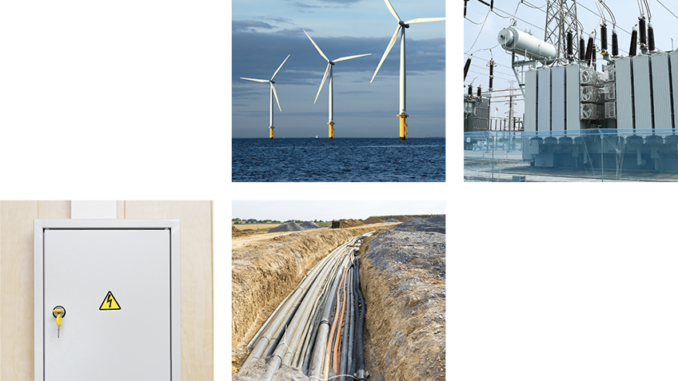 Offshore Windpark Umspannwer Anschlusskasten Kabel