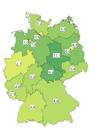Karte ermittelte Flaechen Windenergie Studie BWE Fraunhofer IEE