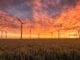 Windkraftanlagen Sonnenuntergang