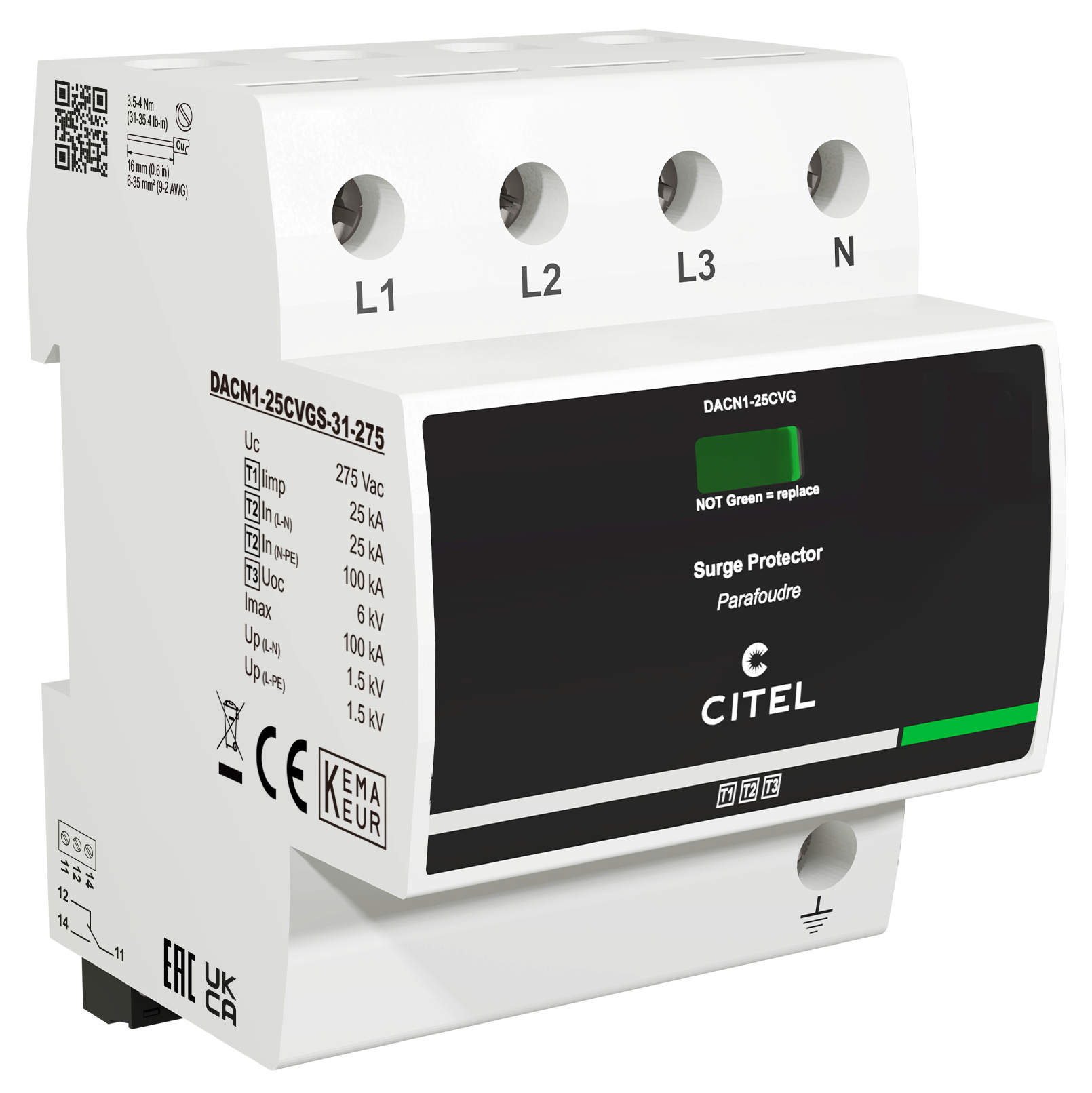 Die DACN1-25CVGS-Serie hat das KEMA-Zertifikat erhalten. (Bild: CITEL Electronics GmbH)