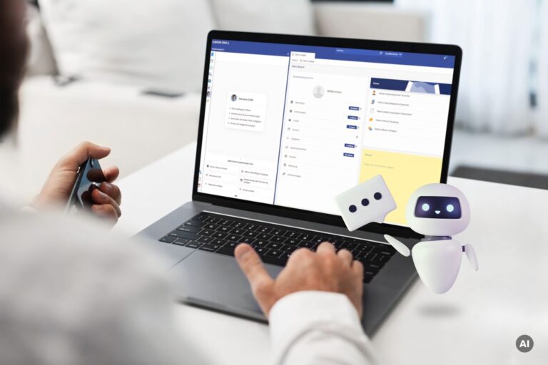 Die KI-basierten CRM-Agenten sollen Teilaufgaben im CRM eigenständig ausführen. (Bild: Placeit / stock.adobe.com, KI-generiert/ CURSOR Software AG)