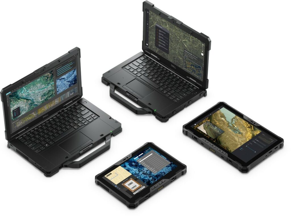 Das Dell „Latitude 7030 Rugged Extreme" ist mithilfe der optional dazubuchbaren Tastatur auch als Laptop nutzbar. Foto: Dell Technologies