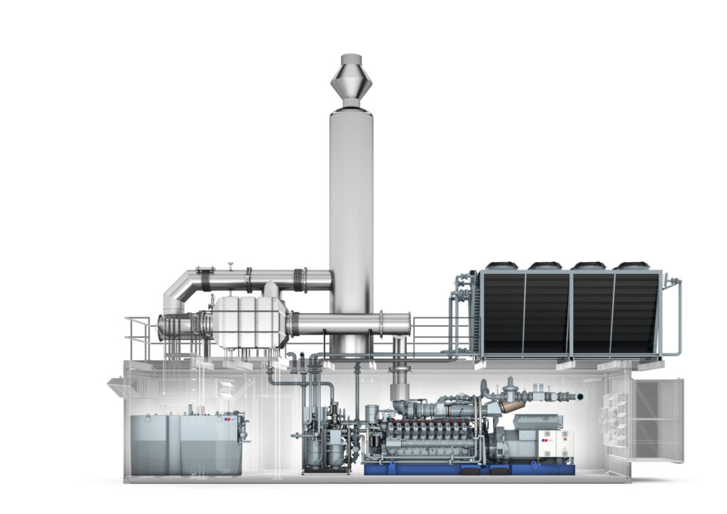 Der mtu Gasmotor 20V4000 L64 als COntainerlösung. (Bild: mtu solutions)