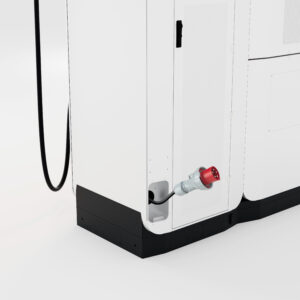 Eine rote Industriesteckdose genügt und der JUICE ULTRA 2 battery ermöglicht eine Schnellladung mit bis zu 210 kW. Bild: Juice Technology AG 