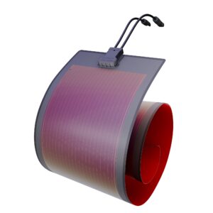 Die Solarfolie von Heliatek basiert auf organischer Photovoltaik und ist leicht, flexibel und kann an Gebäudefassaden und Industriedächern eingesetzt werden. Bild: TÜV Rheinland