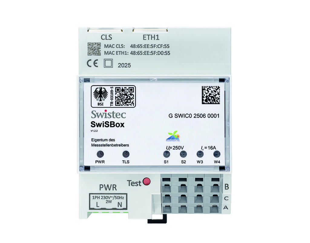 Angebunden an das Smart Meter Gateway übermittelt die BSI-zertifizierte SwiSBox die Steuerbefehle über den CLS-Kanal an bis zu vier steuerbare Verbrauchseinrichtungen. (Foto: Swistec GmbH)